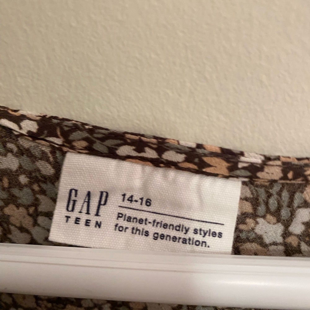GAP Teen Floral Dress - Brown and Cream